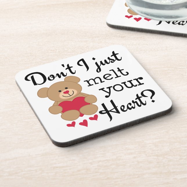 Bear Heart Melt Beverage Coaster (Left Side)