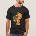 Bear Heart Puzzle Piece Autism Awareness Boys Girl T-Shirt