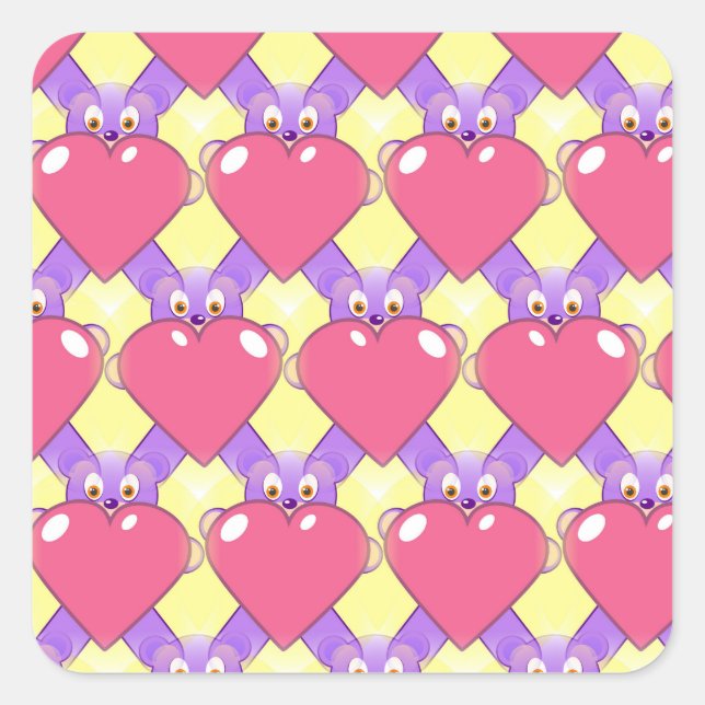 bear heart stickers (Front)