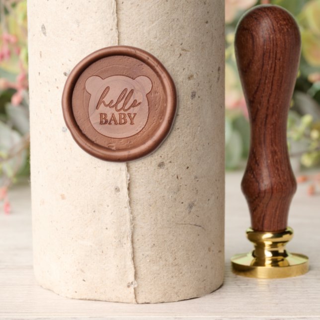 Bear Hello Baby Wax Seal Stamp (Insitu (Parchment))