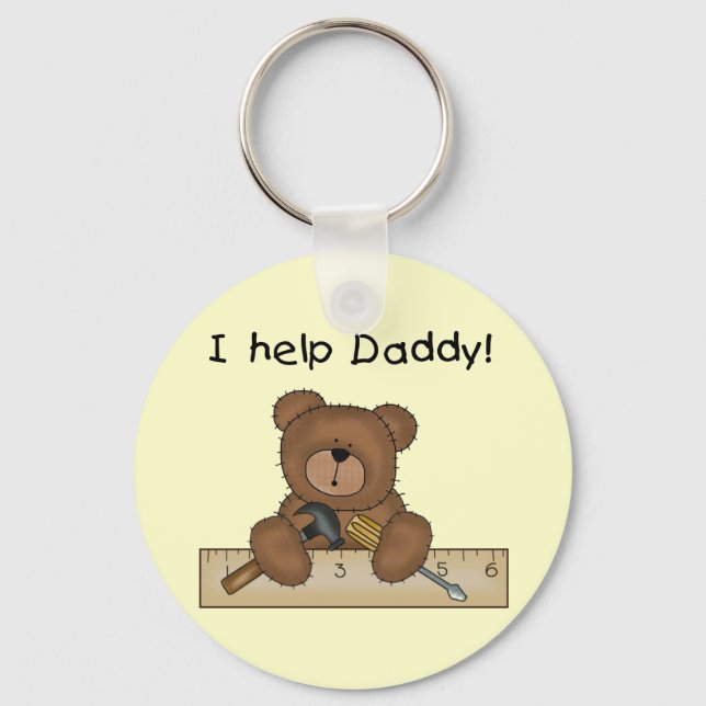 Bear Helps Daddy Tshirts and Gifts Keychain (Front)