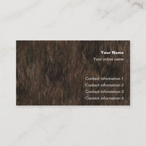 Customizable Bear Hide Trick card / Business Card