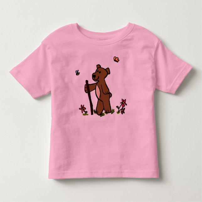 bear hiking toddler t-shirt (Front)