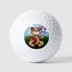 Bear Holding Bouquet Flower-30926 Golf Balls