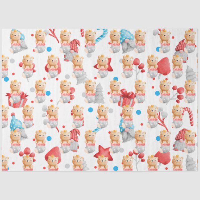 Bear Holidays Customize Tissue Paper (Front)