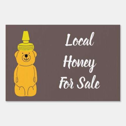 Bear Honey Bottle Local Honey Yard Sign