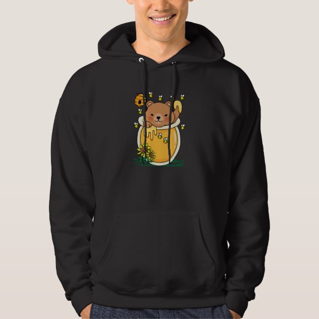 Bear Honey Jar with Bee Hoodie (Front)