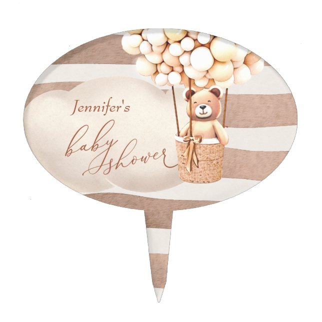 Bear Hot-Air Balloon Cake Topper (Front)