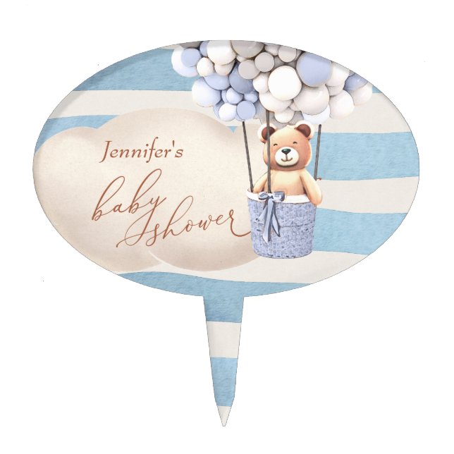 Bear Hot-Air Balloon Cake Topper (Front)