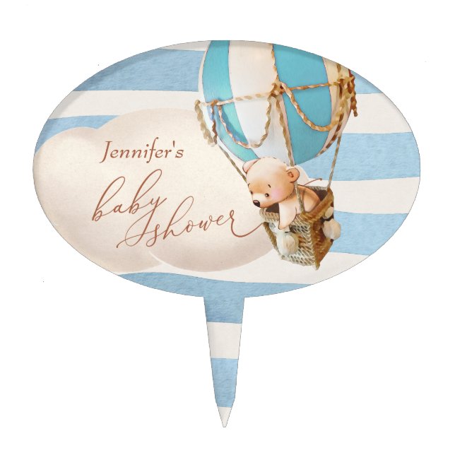 Bear Hot-Air Balloon Cake Topper (Front)