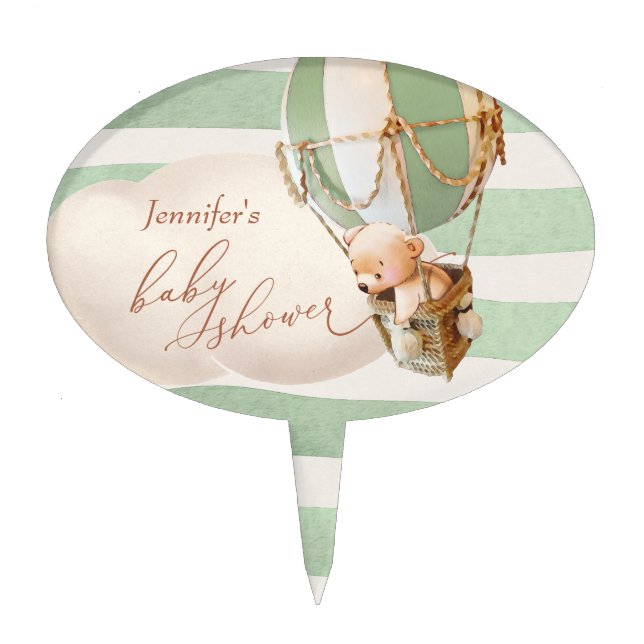 Bear Hot-Air Balloon Cake Topper (Front)