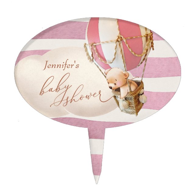 Bear Hot-Air Balloon Cake Topper (Front)