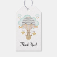 Bear Hot Air Balloons Blue Gift Tags