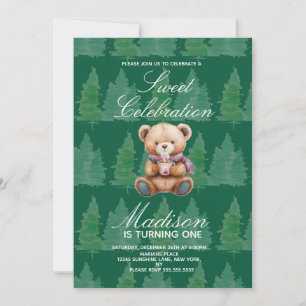 Bear Hot Chocolate Christmas Birthday Party Invitation