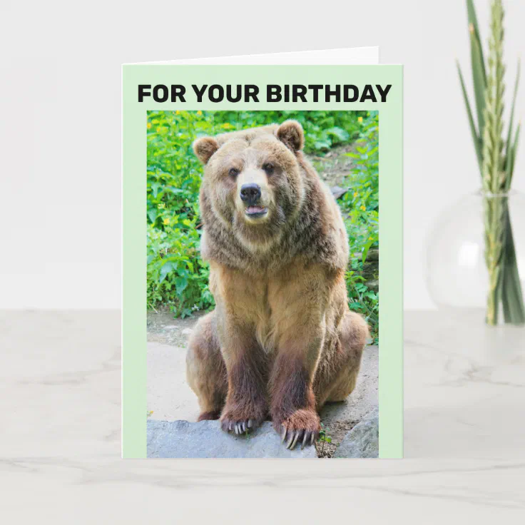 BEAR HUG BIRTHDAY CARD GRIZZLY BEAR | Zazzle