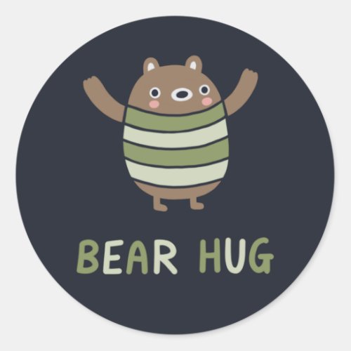 Bear Hug Classic Round Sticker