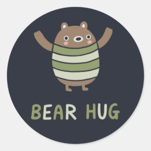 Bear Hug Classic Round Sticker