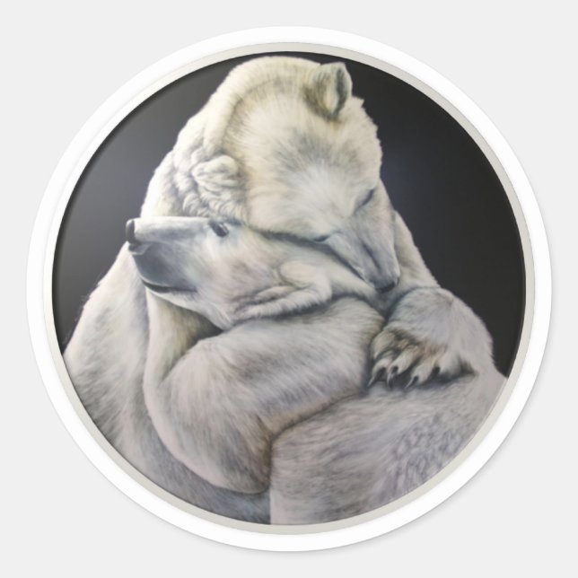 Bear Hug Classic Round Sticker (Front)