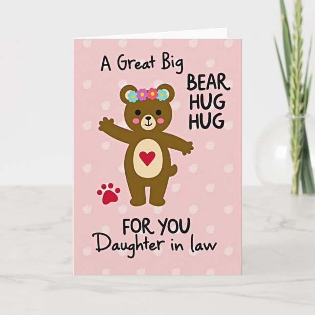 Bear Hug Daughter In Law Card (Front)