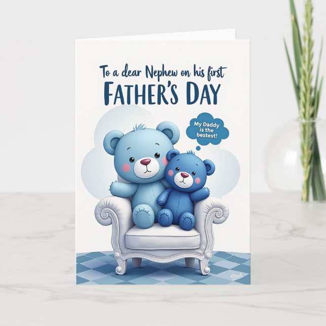 Bear Hug Fathers Day Wish Card (Front)