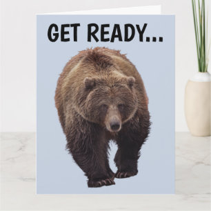 BEAR HUG GRIZZLY BEAR FUNNY BIRTHDAY Cards