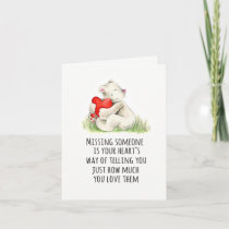 Bear hug heart condolences sympathy card