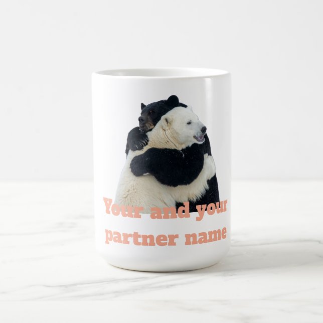 Bear Hug Love (Customizable) Coffee Mug (Center)