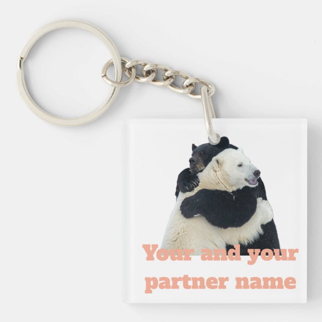 Bear Hug Love (Customizable) Keychain (Front)