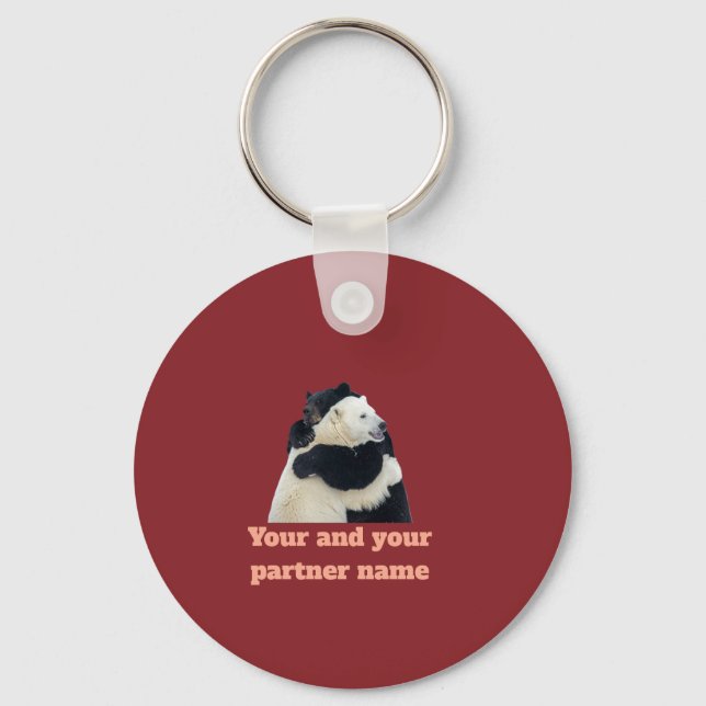 Bear Hug Love (Customizable) Keychain (Front)
