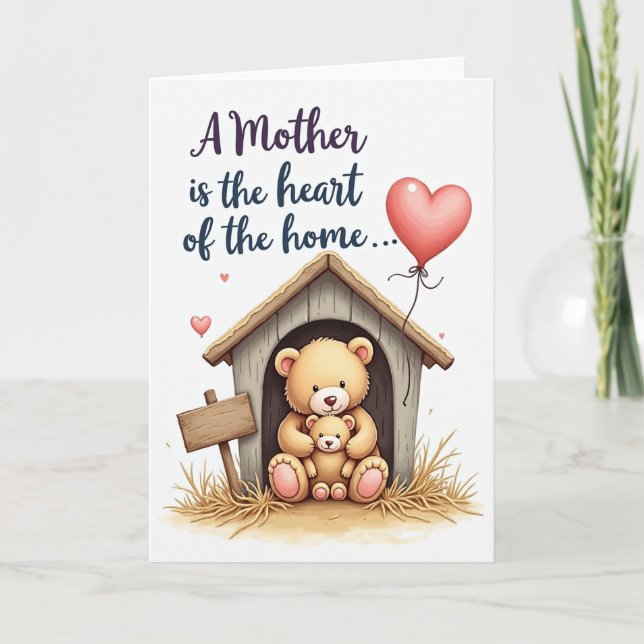 Bear Hug Mothers Day Home Card (Front)