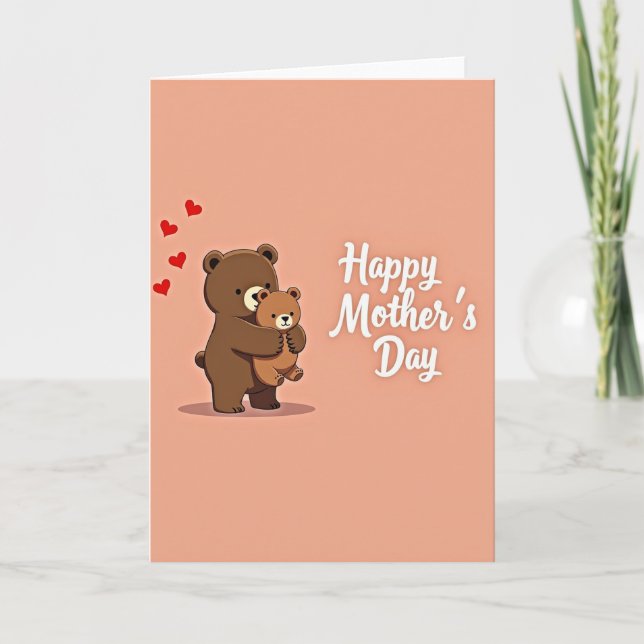 Bear Hug Mothers Day Love Card (Front)