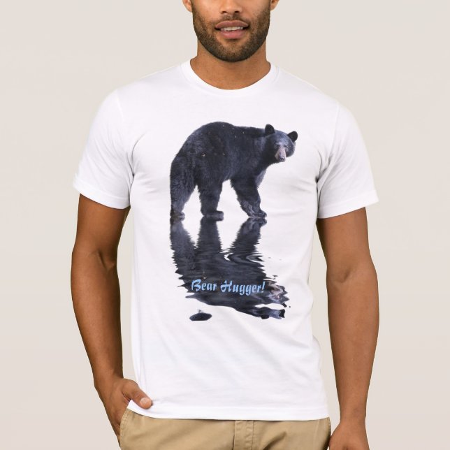 Bear Hugger Black Bear Fun Wildlife T-Shirt (Front)