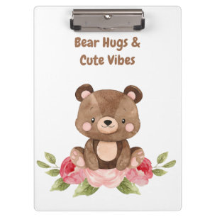 Bear Hugs and Cute Vibes Clipboard