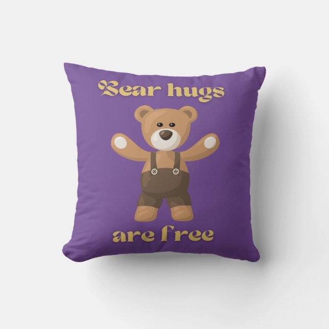 Bear hugs are free   throw pillow (Front)
