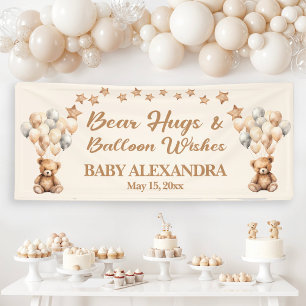 Bear Hugs Balloon Wishes Baby Shower Banner