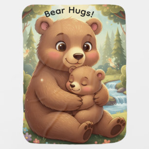 Bear Hugs - Big and baby bear cub - Cute Blanket