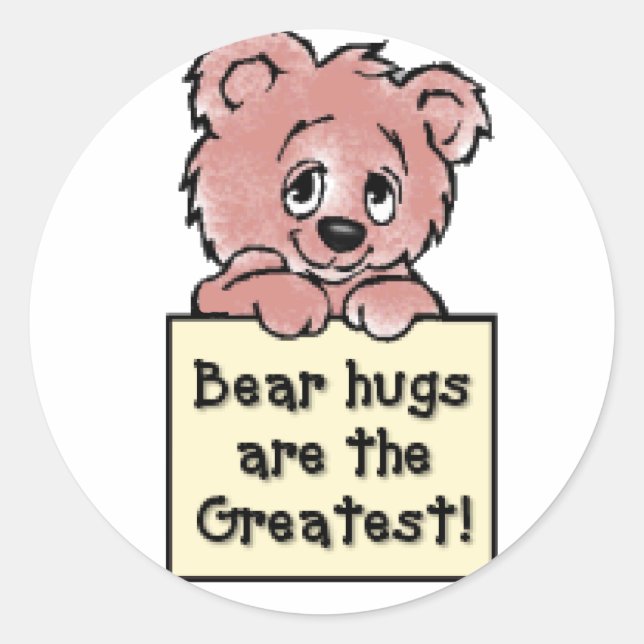Bear Hugs Classic Round Sticker (Front)