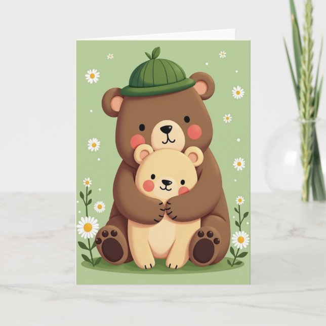 Bear Hugs Cute Cub Love Card (Front)