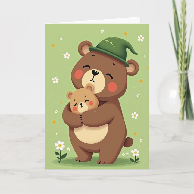 Bear Hugs Cute Family Love Card (Front)