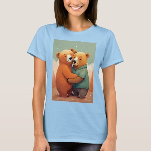 Bear Hugs Happy Bears Cuddling _ Cute Prints for T_Shirt