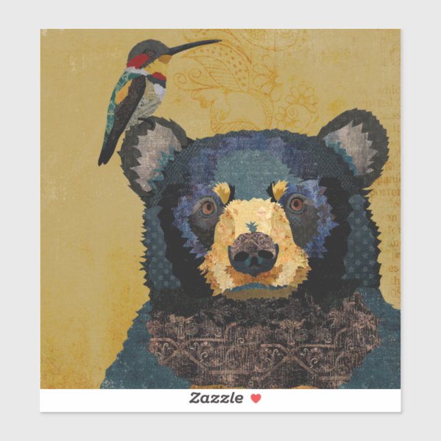 BEAR & HUMMINGBIRD STICKER (Sheet)
