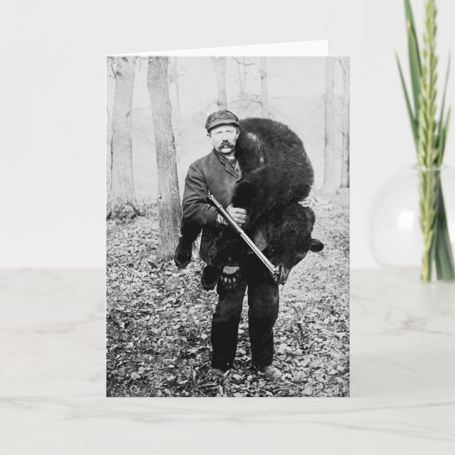 Bear hunter, 1909 card (Front)