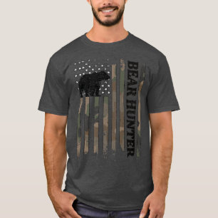 Bear Hunter American Flag Bear Hunting Lover Premi T-Shirt