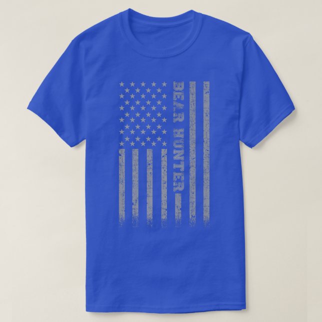 Bear Hunter American Flag Premium  T-Shirt (Design Front)
