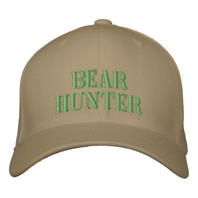 Bear Hunter Embroidered Baseball Cap (Front)