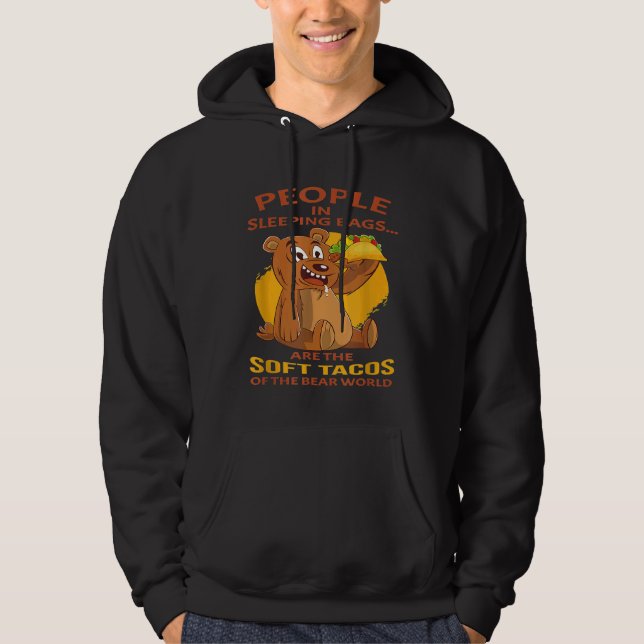 Bear Hunting Hiking Camping  People In Sleeping Ba Hoodie (Front)