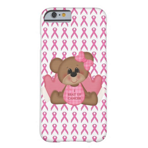 Bear_ I Beat Up Cancer Pink Ribbon iPhone 6 Case