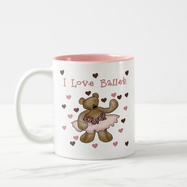Bear I Love Ballet Two-Tone Coffee Mug (Left)