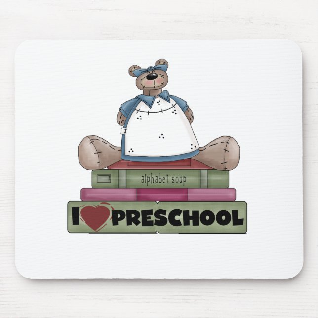 Bear I Love Preschool Mouse Pad (Front)