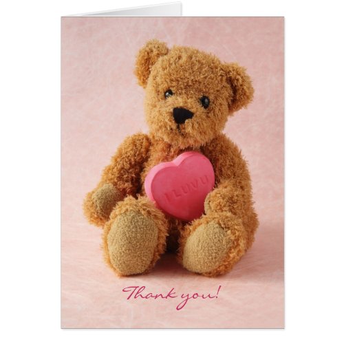 bear i luv u baby gift thank you card